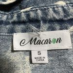 Macaron 100% Cotton Oversized Button Up Denim Jacket Sz Small Blue Photo 3