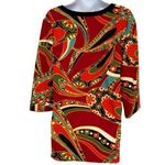 Athleta  Vibrant Floral & Paisley Print 3/4" Sleeve Stretch Tunic Top EUC Size XL Photo 5