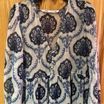 ZARA  Metallic Baroque Sheer Overlay Balloon Sleeve‎ Maxi Dress Blue Size Small Photo 6