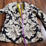 Robert Rodriguez  Black and White Flora Blazer Suit Jacket Magnetic Buttons Photo 10