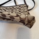 Coach Brown Tan Signature Canvas Crossbody Bag Handbag Purse Leather Trim Photo 3