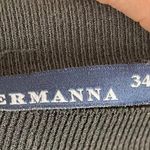 Ermanna Designer Knit Long Sleeve Dress Mother of Pearl Button Back Sz Small Black Photo 6