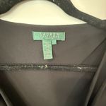 Ralph Lauren Lauren  Rushed Jersey Dress 6 Black Stretch V-neck 3/4 Sleeve 1903 Photo 7