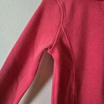 Orvis Pullover Quarter Zip Coral Pink Floral Collar Long Sleeve Top Small Photo 1