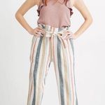 Madewell Tie-Waist Huston Pull-On Crop Pants in Stripe | XXS Photo 0