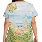 Allison Daley Womens Embellished Colorful Shirt Top Tuscan Village New 2X Blue Photo 1