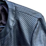 Michael Kors Like New Faux Leather Bomber Jacket Black Medium Photo 4