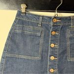 True Craft 🏷️  Juniors Dark Denim Stretch Mini Skirt 5 EUC Button-Front Photo 2