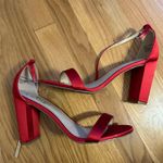 Lulus Red Satin Heels Photo 2