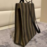 Fendi Vintage Logo Stamp Pequin Coated Canvas Shoulder Bag Photo 5