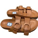 Time and Tru Women's Dressy Footbed Slides in Cognac Photo 4