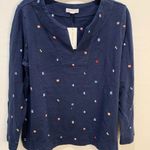 Charter Club  Women's Cotton Embroidered Top Blue Size Petite Large A25‎ Photo 1
