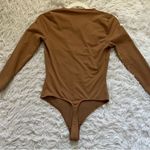 Free People  long sleeve tan v-neck body suit size Xs NWT Photo 5