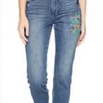 Sam Edelman Mary Jane Embroidered High Rise Straight Crop Jean Harlin Photo 0