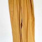 Greylin  Anthropologie Yellow Gold Tied Linen Cropped Wide Leg Jumpsuit Small Photo 6