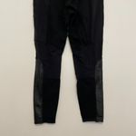 Athleta  Luxe Ponte Legging Black Vegan Leather Colorblock Zipper Moto Leggings L Photo 13