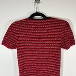 Self Portrait Melange Knit Bow Rhinestone Button Red Tweed Mini Dress Medium 6/8 Photo 7