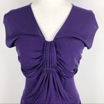 YIGAL AZROUEL purple rayon draped mini Pleated Dress Sz 1 Photo 3