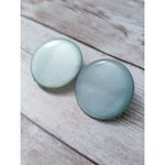 Vintage Clip On Earrings 1.25" Light Green Circle Photo 1