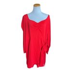 Ava & Viv NWOT Womens Balloon Long Sleeve Runway Red Wrap Dress - Sz 2X Photo 1