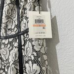 Calvin Klein  Women's White / Black Floral Lace Faux Leather Sheath Dress Sz 2 Photo 2