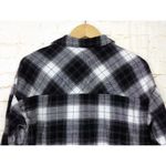 H&M  Divided Womens Sz XS Plaid Flannel Oversized Shirt Chest Pockets Black White Photo 5