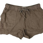 C&C California  Women's Brown High Rise Elastic Waist Drawstring Mini Shorts Sz S Photo 0