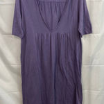 J.Jill Pure Jill women's purple knit deep v-neck hooded loose sweater dress casual L Photo 0