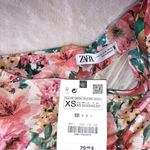 ZARA NWT  One 3/4 Balloon Sleeve Mini Dress Floral Bow 80s Back Zipper Size XS Photo 2