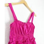 J.Crew  Sevilla Hot Pink Tiered Midi Dress Size Small Stretch Sleeveless Cotton Photo 6