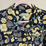 Norm Thompson Vintage Corduroy snap button down shirt jacket floral print Yellow Photo 6