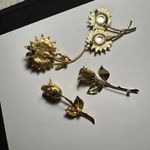 Flowers Lot Of 4 Brooch Pins Some Rose Flower Photo 7