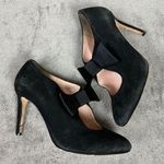 Kate Spade Black Suede Bow Heels Size 8 M Photo 1