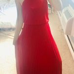 Lulus Red High Neck pleated maxi dress Size XS Photo 3