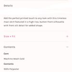 Free People Like New  Sammy Button Down Maxi Skirt Size 0 Photo 9