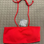 Zaful Red Ribbed Bandeau Bikini Top NWT Size US Size 8 Photo 0