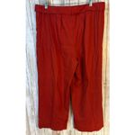 J. Jill Linen Stretch Rust Crop Pants with Belt Photo 2