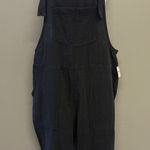 Aerie  Dark Gray Gauze Overalls Pockets Adjustable Straps Rolled Hem Medium NWT Photo 0