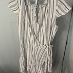 Hollister ‎ striped wrap romper white and blue striped size medium Photo 0