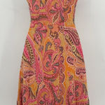 Ann Taylor  Womens Vintage Y2K 90s Paisley Halter Neck Silk Party Dress Size 4 Photo 0