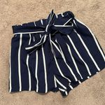 Navy And White Striped Shorts Blue Size L Photo 0