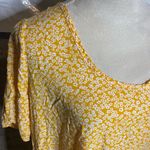 Amazon  Women's Yellow Floral Round‎ Neck Short Sleeve Tiered Sun Dress Size XL Photo 1