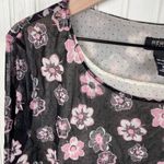 Vintage Y2K New York & Company Mesh Floral Long Sleeve Top Size XL Whimsigoth Black Photo 4