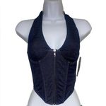 Urban Outfitters Brand new with tags denim print halter corset top Photo 0