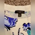 Talbots  Scoop Neck Quarter Sleeve Scoop Neck Cotton Blue Floral Pullover Sweater Photo 1