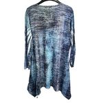 NEW Jess & Jane Denim Effect Blue Rhinestone Asymmetric Hem Tunic Size Large Photo 1