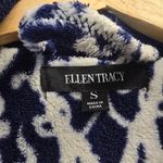 Ellen Tracy {S} Tracy Ellen Navy White Plush Tie Robe Photo 6