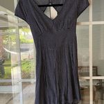 Fun 2 fun blue patterned cutout open back romper with tie Photo 2