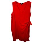 Ellos Plus Size 16 Dress Shift Faux Wrap Red‎ Mini Sleeveless Career Formal 280 Red Photo 1