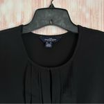 Lands' End The Outfitters By  Black Ruffle Front Blouse Photo 4